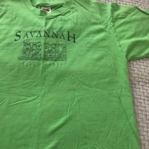 Savannah, Georgia “River Street” Green Tee Size Large